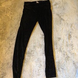 Black velvet sparkle leggings